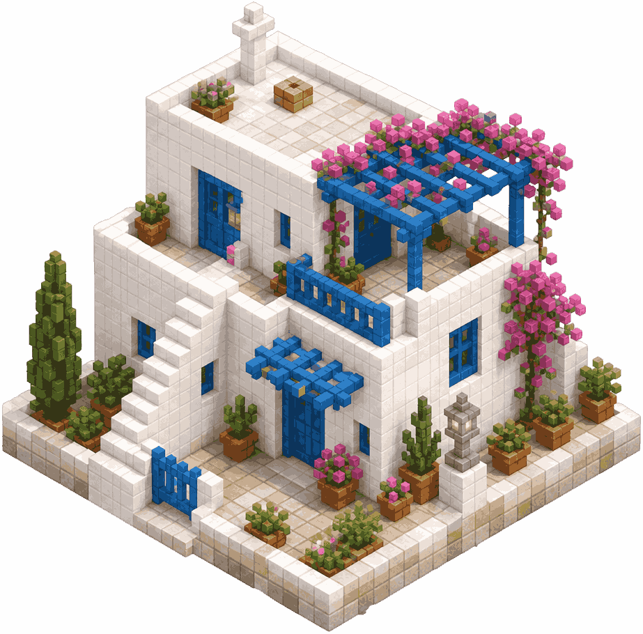 Large voxel villa asset from Voxel Game